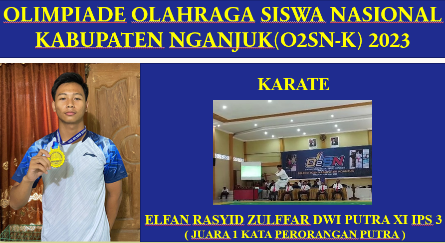 OLIMPIADE OLAHRAGA SISWA NASIONAL KARATE JUARA 1 KATA PERORANGAN PUTRA KABUPATEN NGANJUK 2023