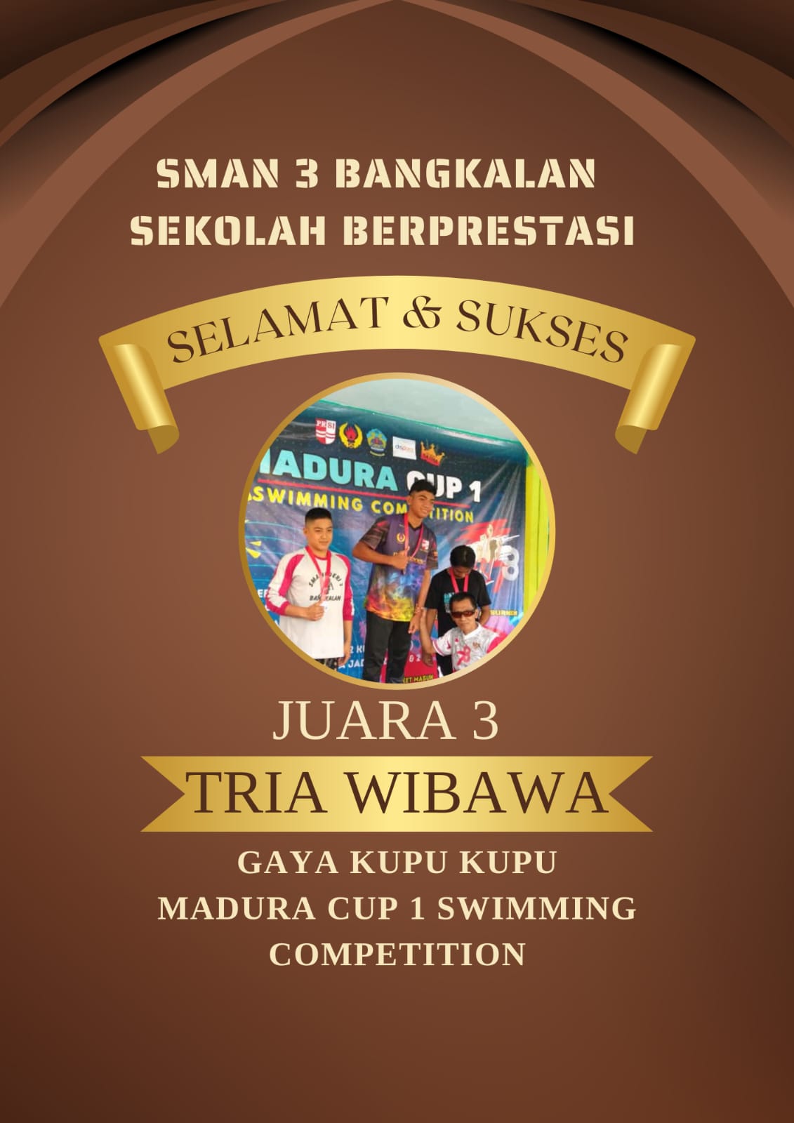 JUARA 3 RENANG GAYA KUPU KUPU