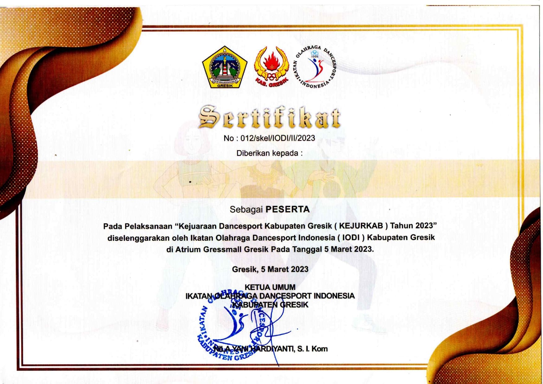 Juara 2 Traditional Dance  - Kejuaraan Dancesport Kabupaten Gresik (Kejurkab) 2023