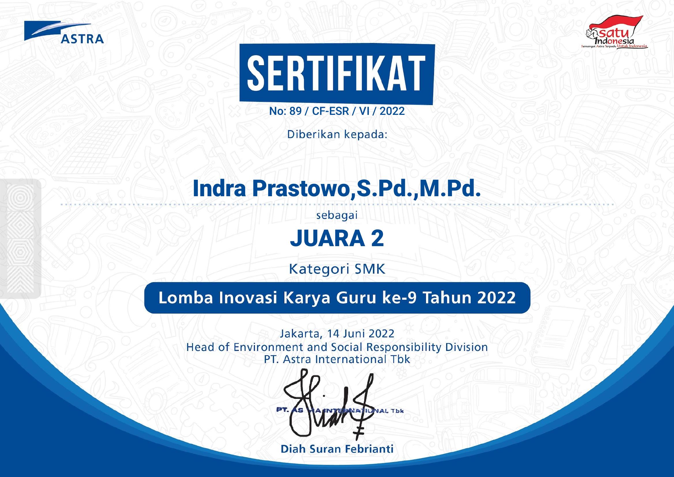LOMBA INOVASI KARYA GURU KE-9 TAHUN 2022