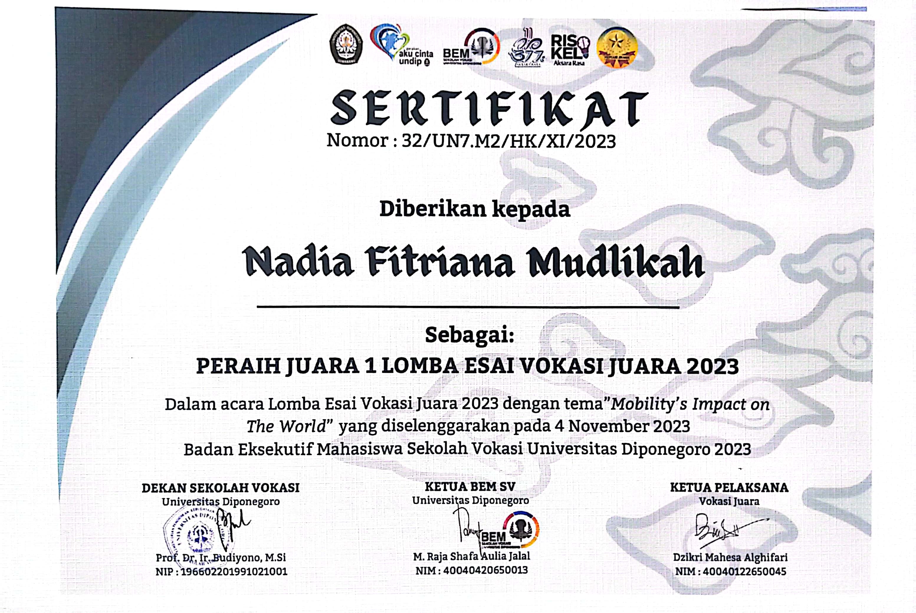 Lomba Esai Vokasi Juara 2023