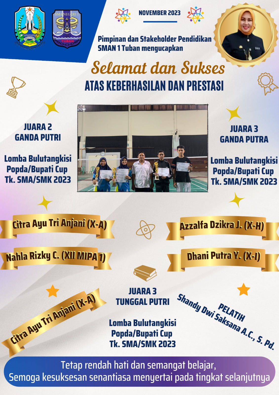 Lomba Bulutangkis POPDA/BUPATI CUP Tk. SMA/SMK 2023