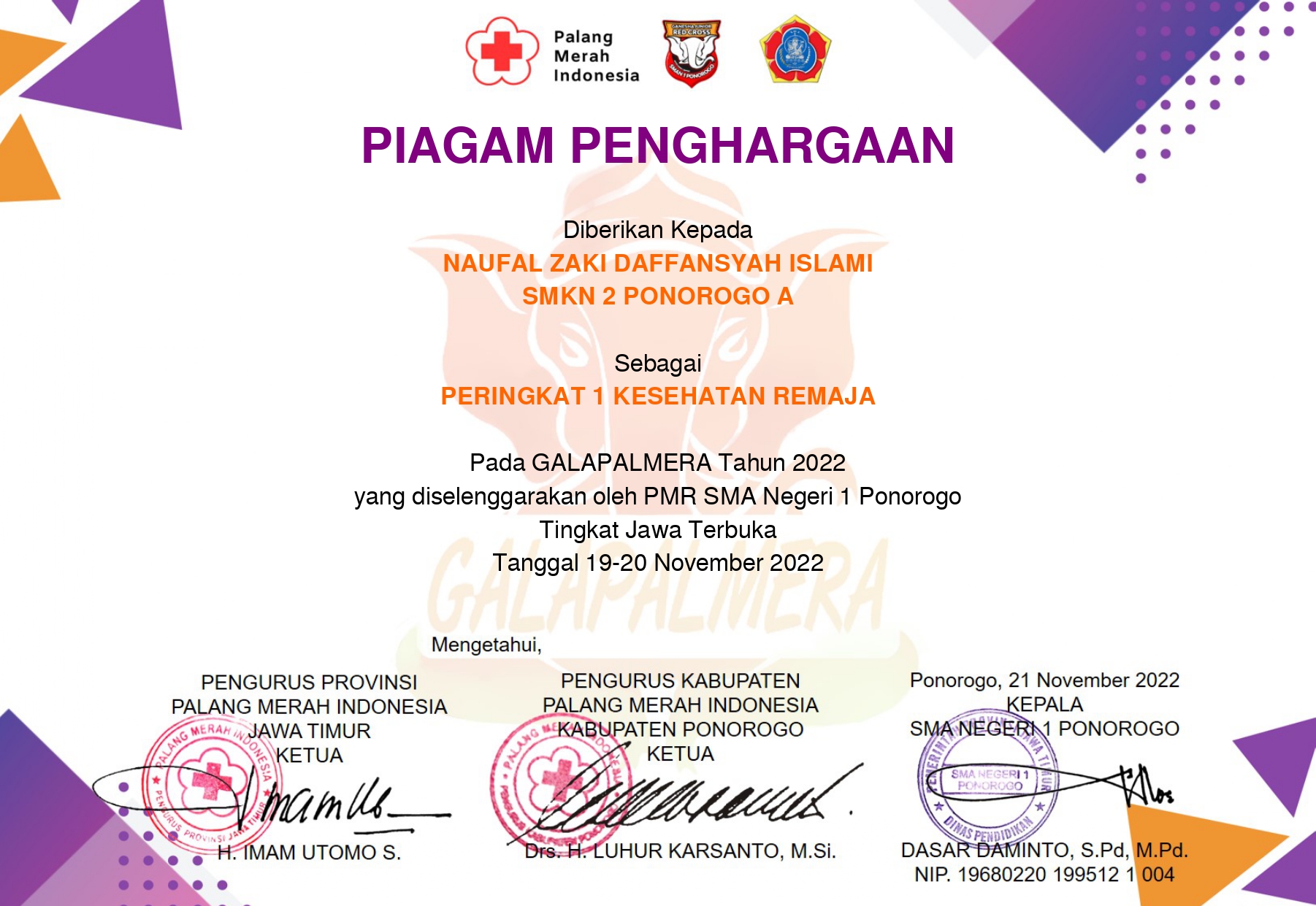 GALAPALMERA BIDANG LOMBA KESEHATAN REMAJA