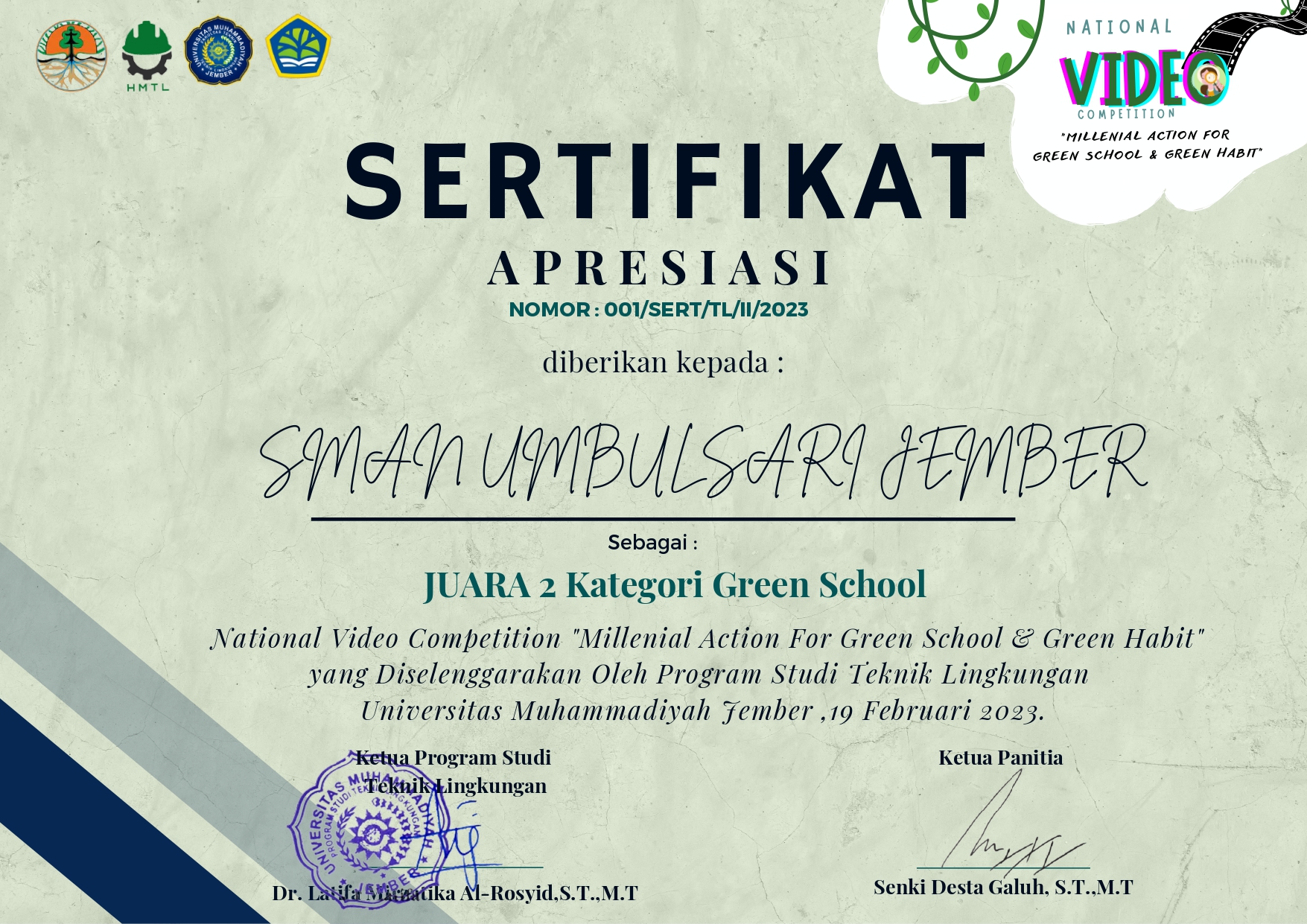 NATIONAL VIDEO COMPETITION KATEGORI GREEN SCHOOL