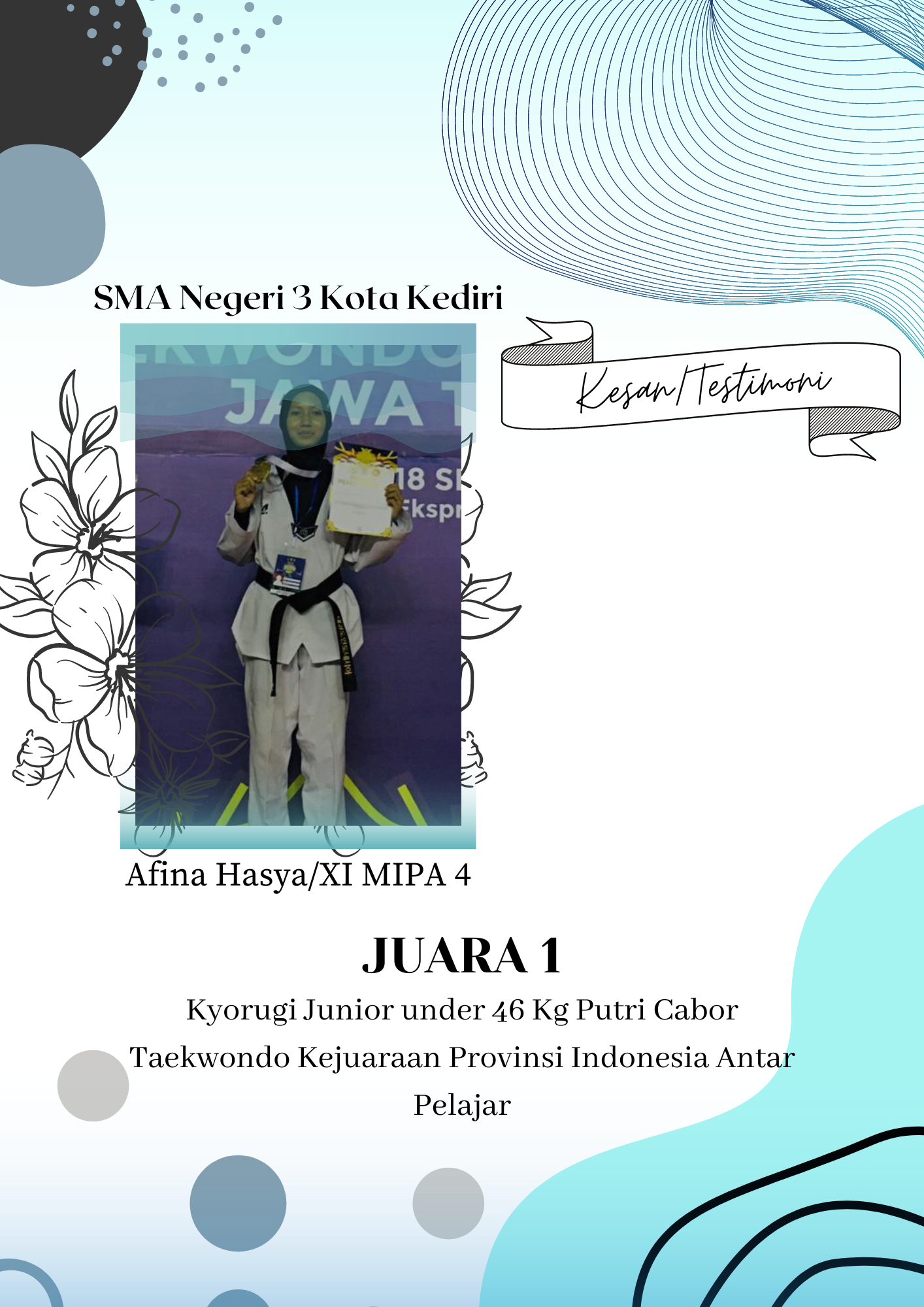 Juara 1 Kyorugi Junior Under 46 Kg Putri Cabor Taekwondo