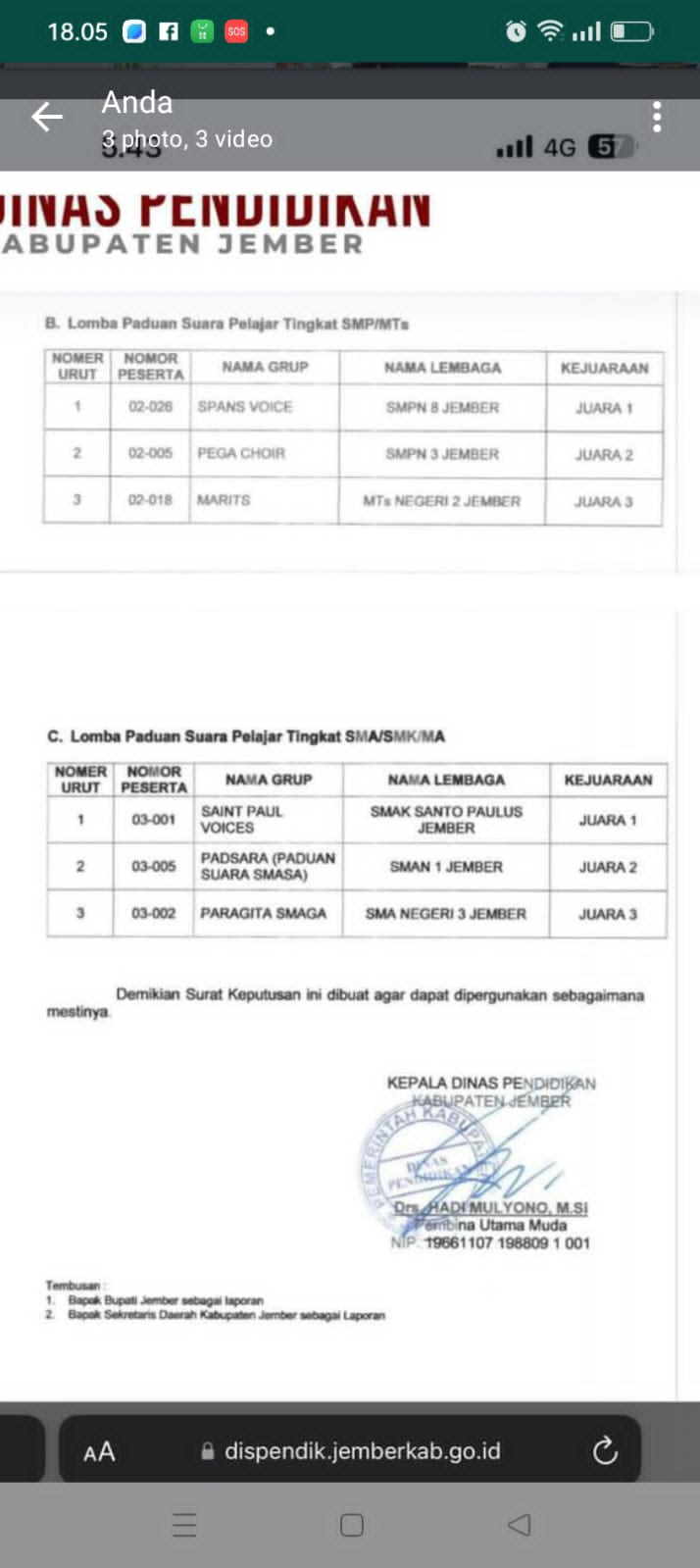 omba paduan suara pelajar tingkat SMA