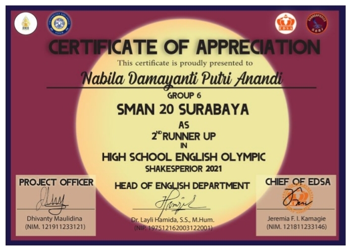 LOMBA OLIMPIADE BAHASA INGGRIS TINGKAT SMA/SEDERAJAT 