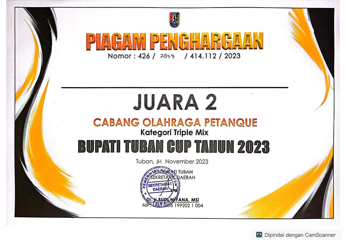 BUPATI TUBAN CUP 2023 CABOR PETANQUE(TRIPLE MIX)