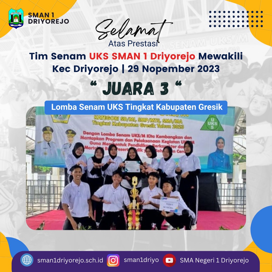 Juara 3 - Lomba Senam UKS Tingkat Kabupaten Gresik