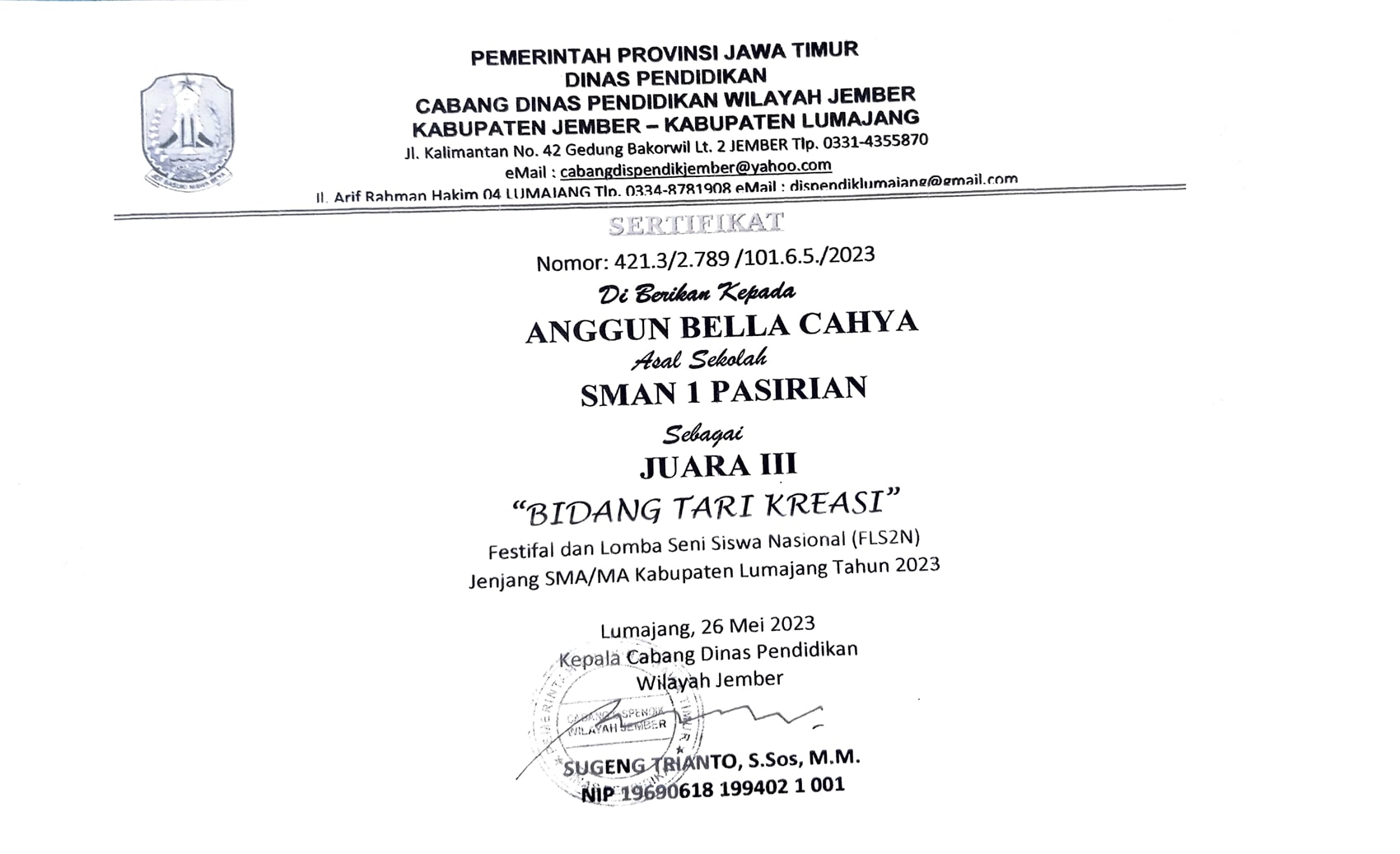 Festifal dan Lomba Seni Siswa Nasional (FLS2N) \