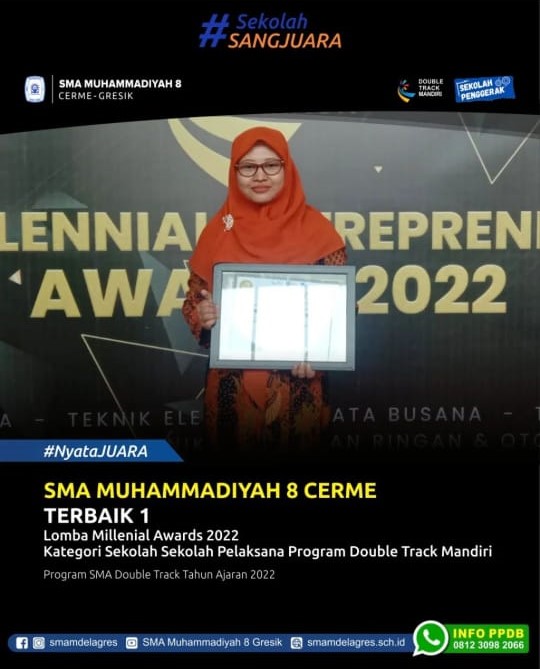 TERBAIK 1 LOMBA MILLENIAL AWARDS 222 KATEGORI SEKOLAH PELAKSANA PROGRAM DOUBLE TRACK MANDIRI