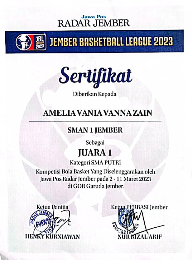 Jember Basketball League 2023 (Kategori SMA Putri)