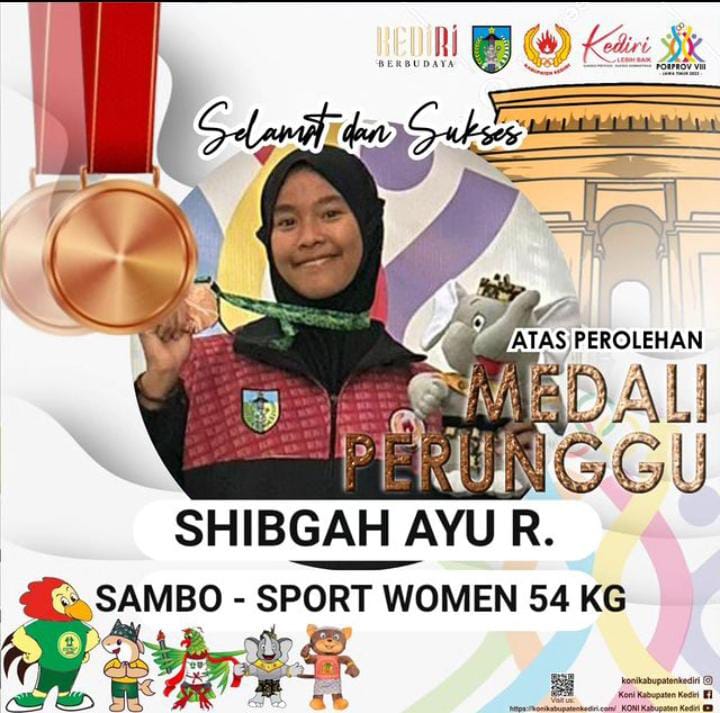 Memperoleh medali perunggu Lomba SAMBO â€“ SPORT WOMEN 54 KG tingkat Provinsi Jawa Timur