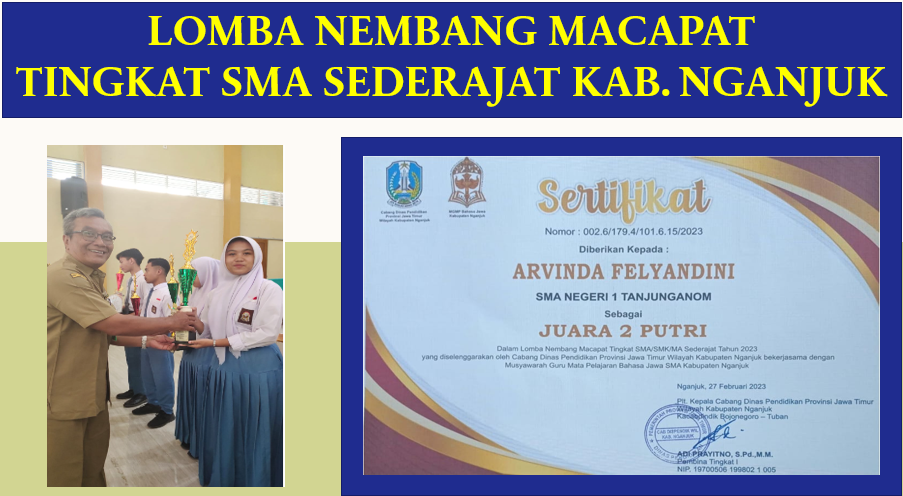 JUARA 2 PUTRI LOMBA NEMBANG MACAPAT TINGKAT SMA SEDERAJAT KAB. NGANJUK