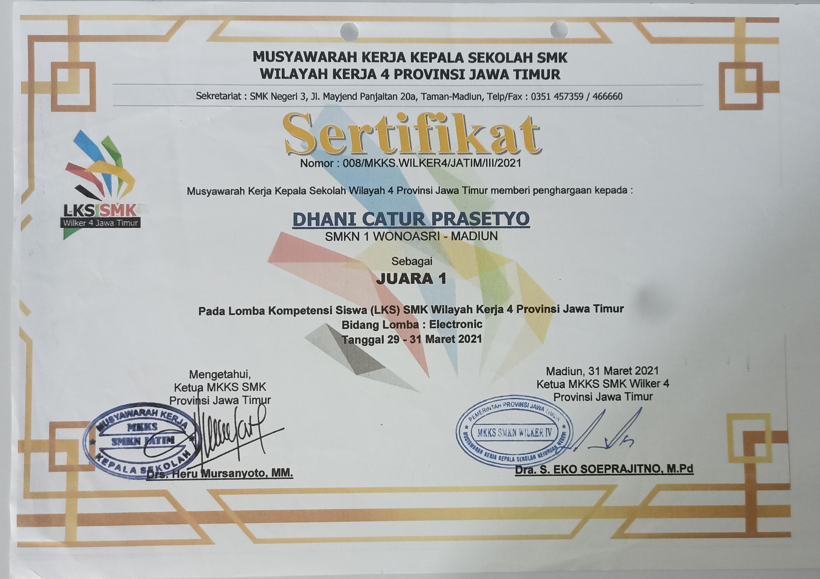 LOMBA KOMPETENSI SISWA WILKER 4 BIDANG : ELECTRONIC