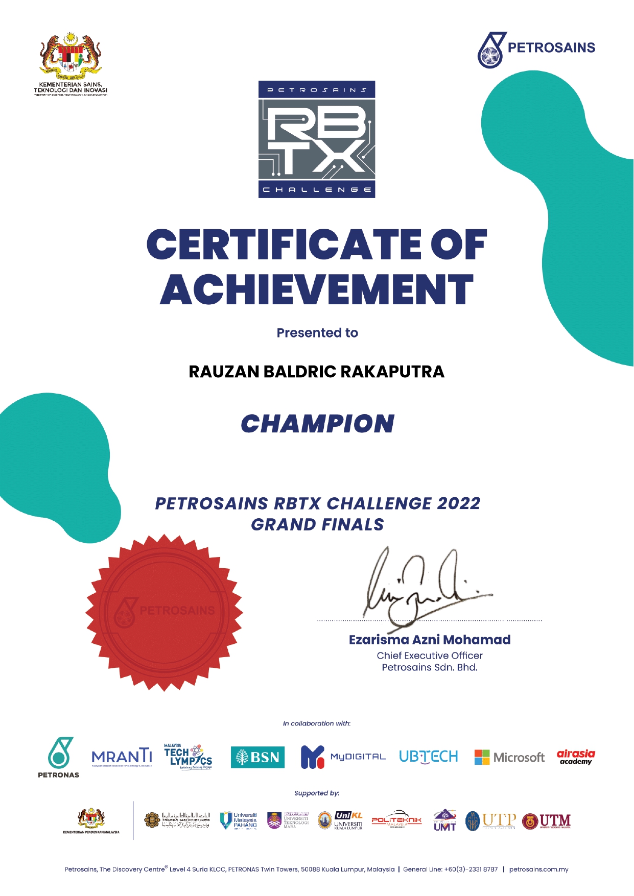 ROBO TRACER OPEN, PETROSAINS RBTX CHALLENGE 2022