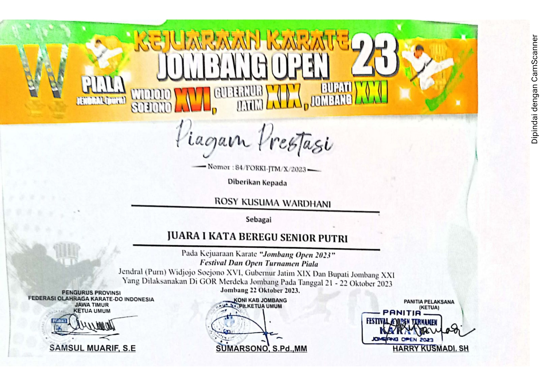 FESTIVAL & OPEN TURNAMEN KARATE JOMBANG OPEN 2023 KATA BEREGU SMA PUTRI 