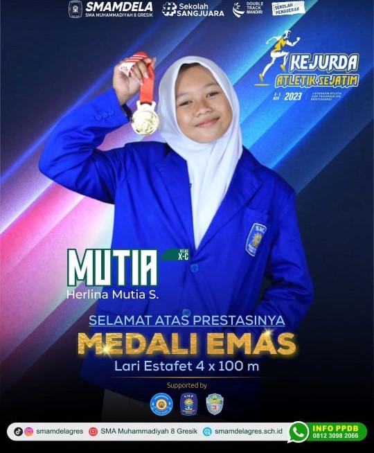 MEDALI EMAS LARI ESTAFET 4 X 100M KEJURDA ATLETIK SE JATIM 2023