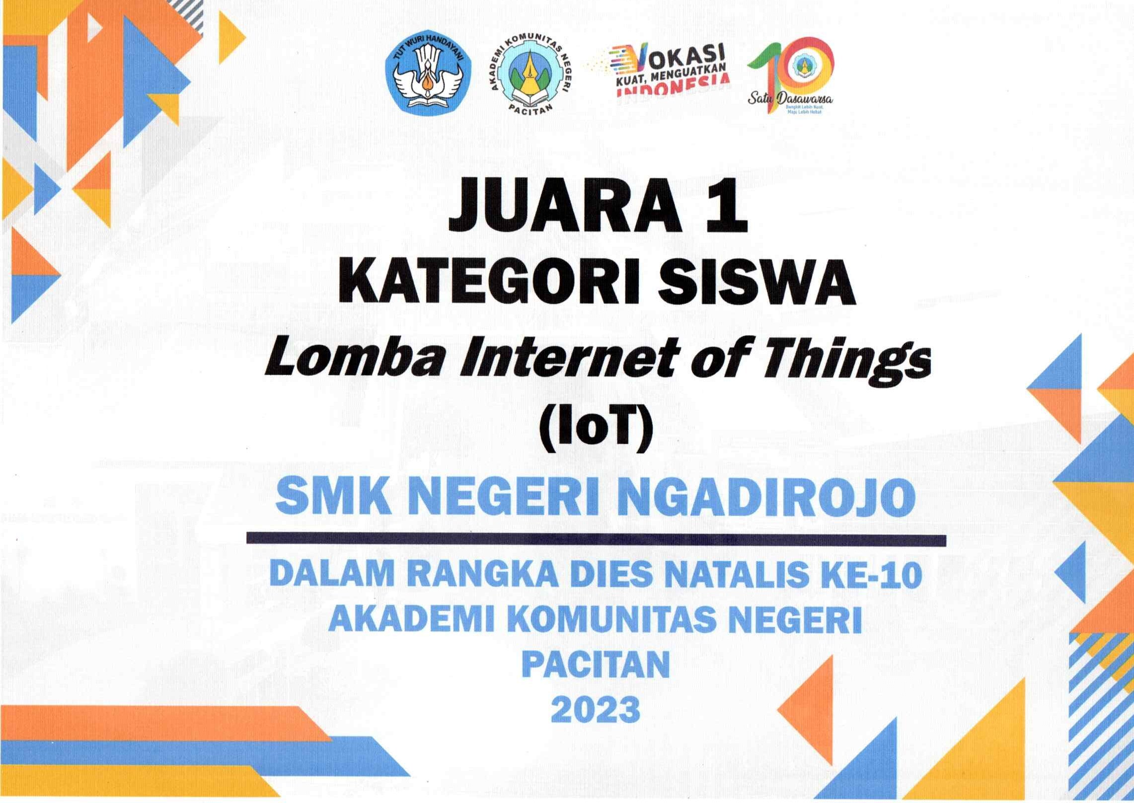 Lomba Internet Of Things (IOT) Kategori Siswa SMA/SMK