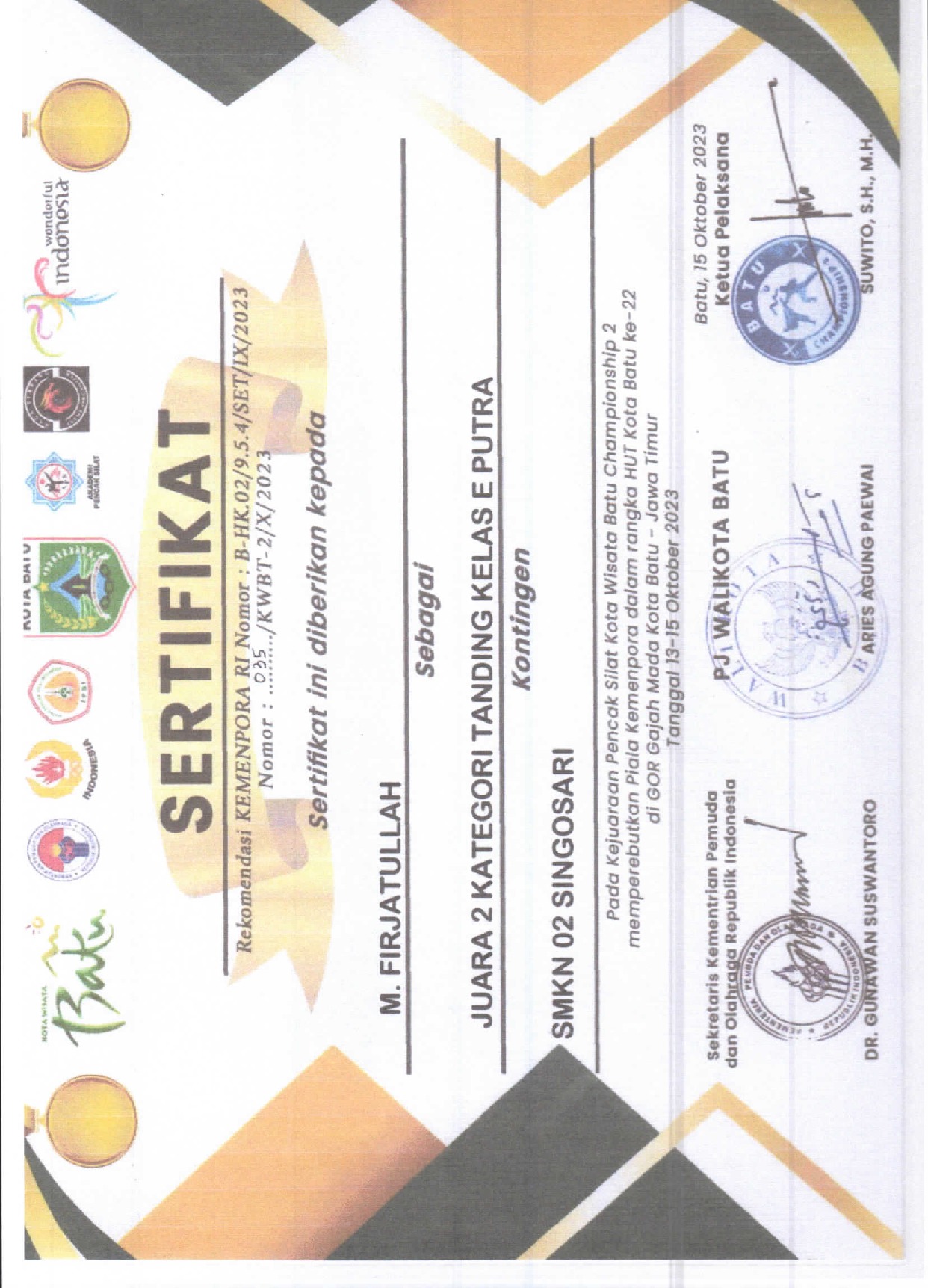 PENCAK SILAT KOTA WISATA BATU CHAMPION 2