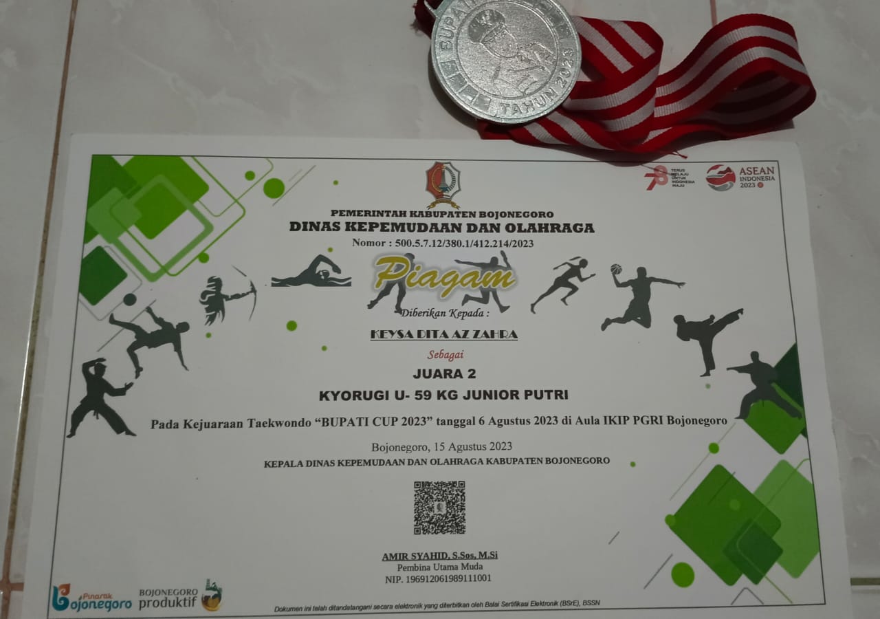 Kejuaraan Bupati Cup Taekwondo Kyorugi U-59 Kg Junior Putri 2023