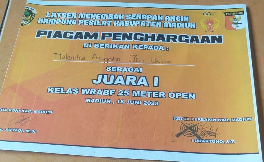 LATBER MENEMBAK SENAPAN ANGIN KELAS WRABH 25 METER