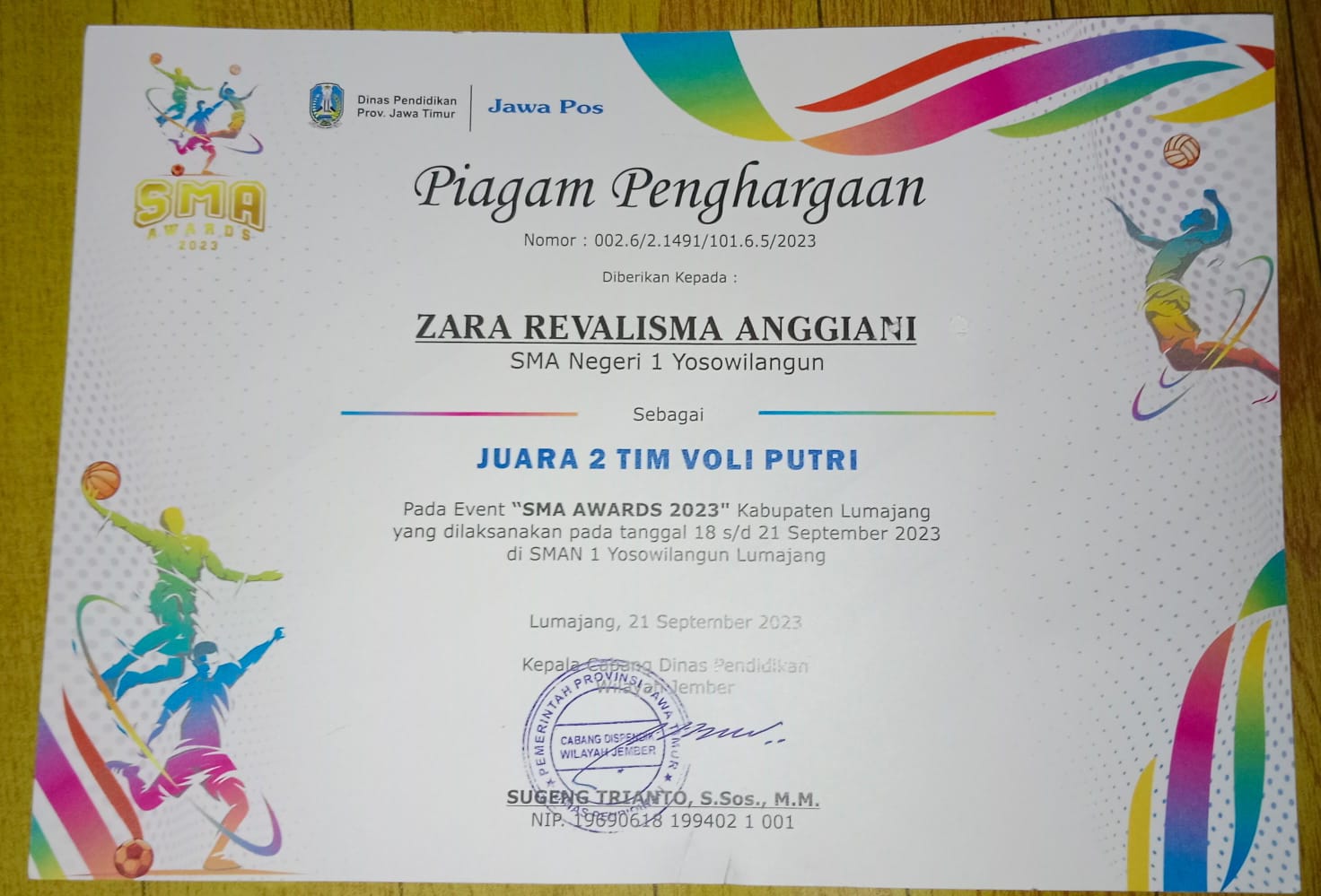 SMA AWARDS 2023 VOLI PUTRI