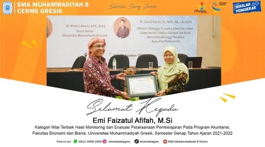 NILAI TERBAIK HASIL MONITORING DAN EVALUASI PELAKSANAAN PEMBELAJARAN PADA PROGRAM AKUNTANSI, FAKULTAS EKONOMI DAN BISNIS, UNIVERSITAS MUHAMMADIYAH GRESIK