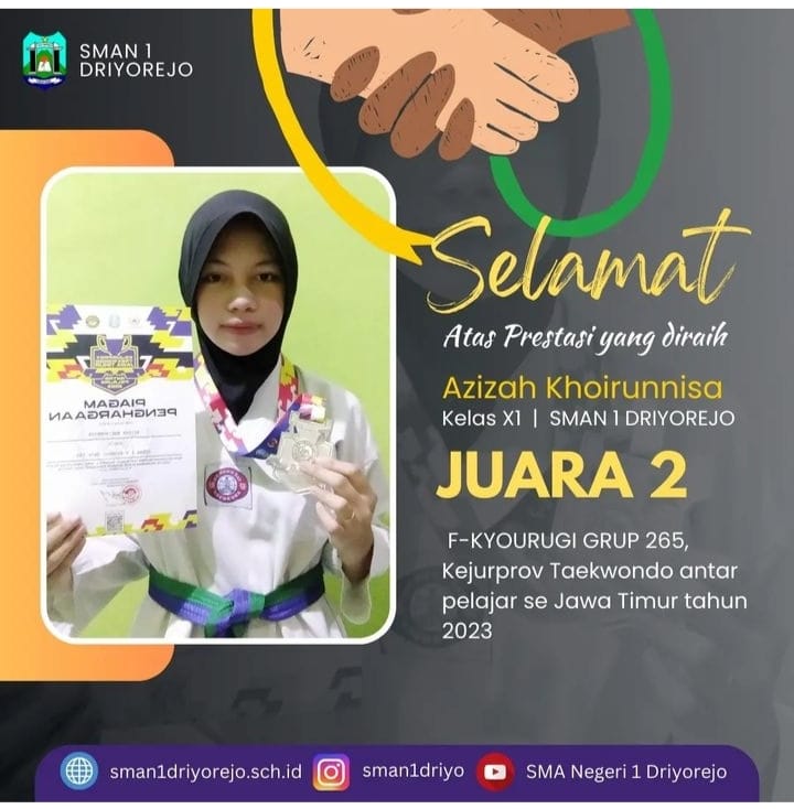 Juara 2 F-Kyourugi Grup 265 - Kejurprov Taekwondo Antar Pelajar Se-jawa timur