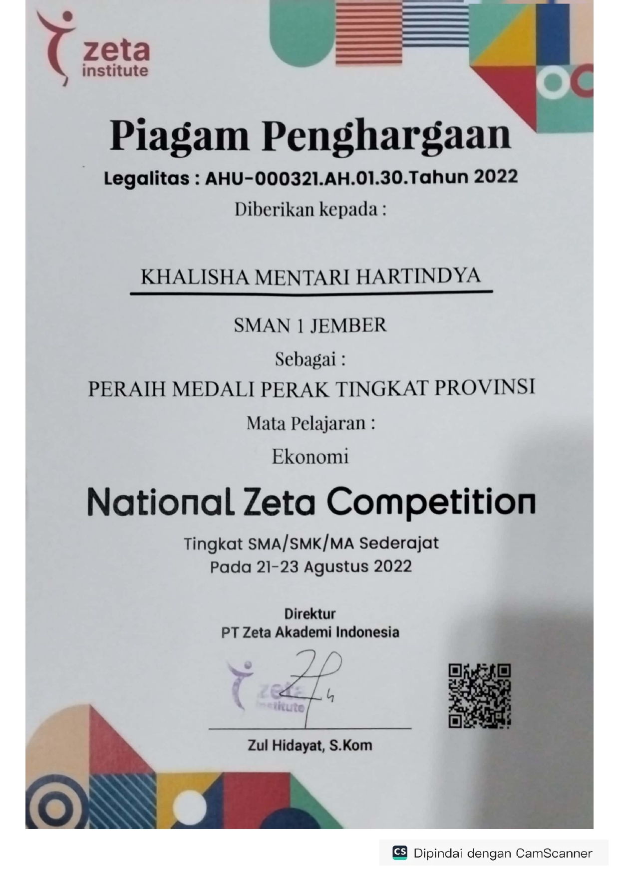 National Zeta Competition Mata Pelajaran Ekonomi