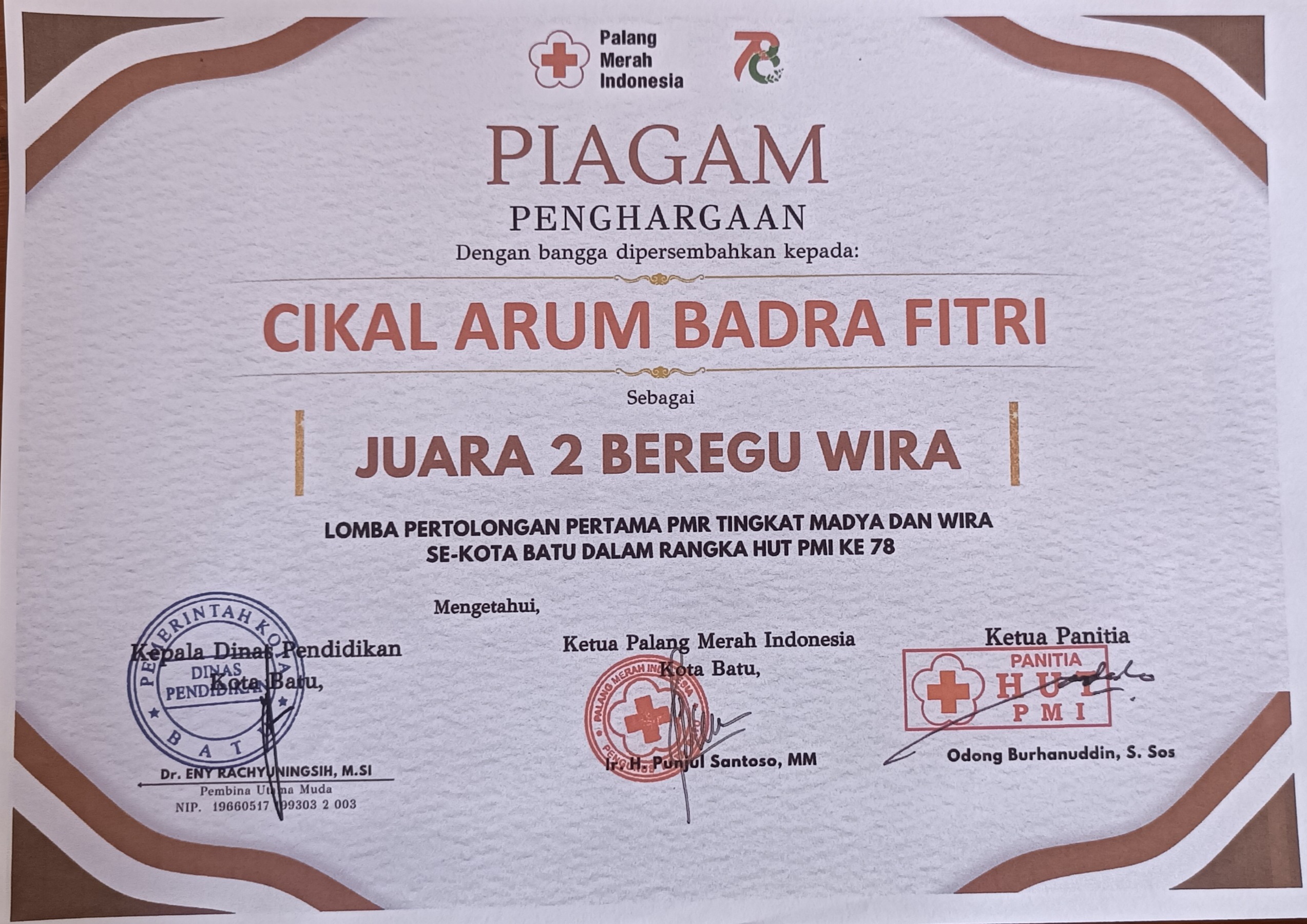 Lomba Pertolongan Pertama PMR Tingkat MADYA dan WIRA