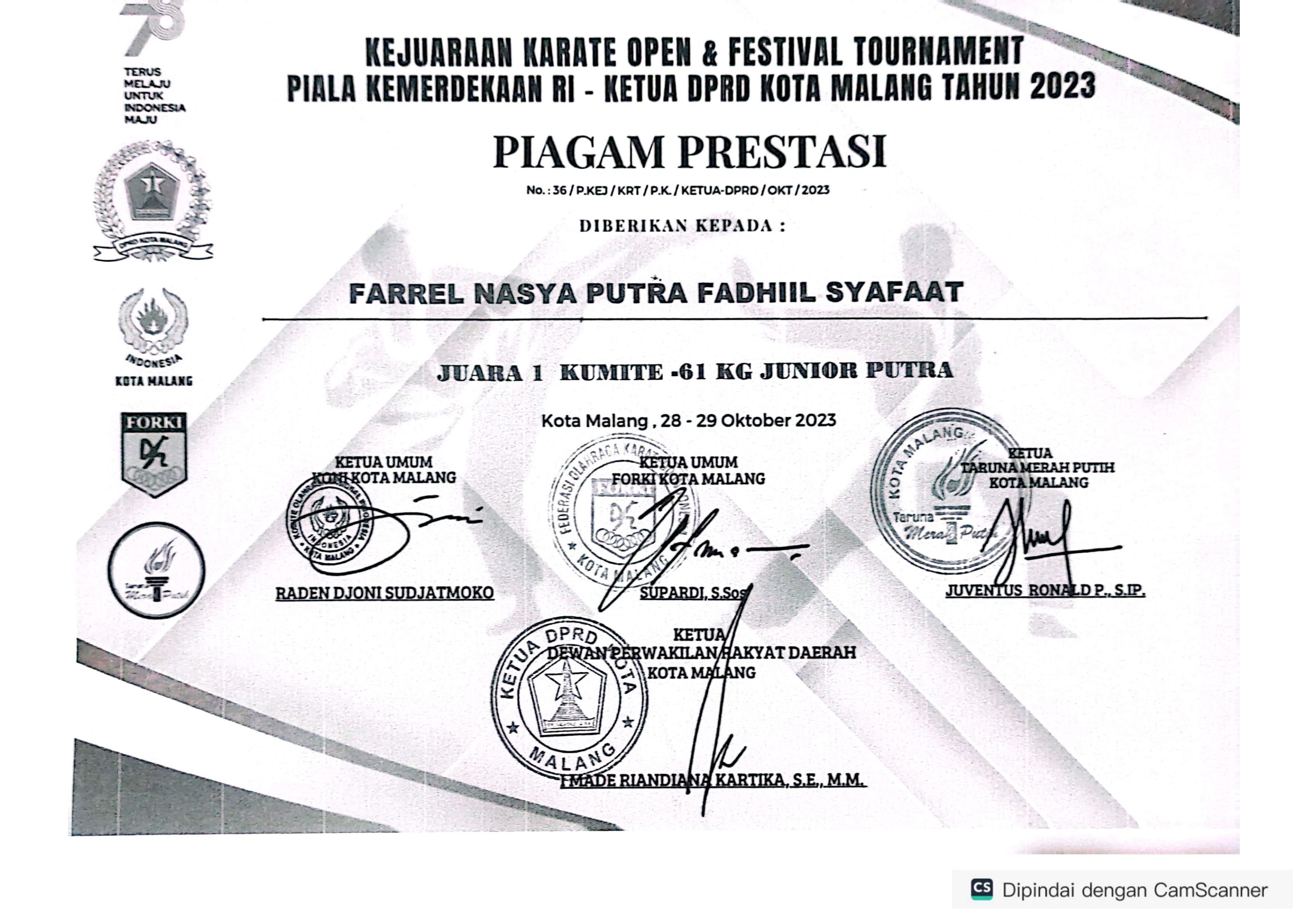 Kejuaraan Karate Open & Festival Tournament Piala Kemerdekaan RI