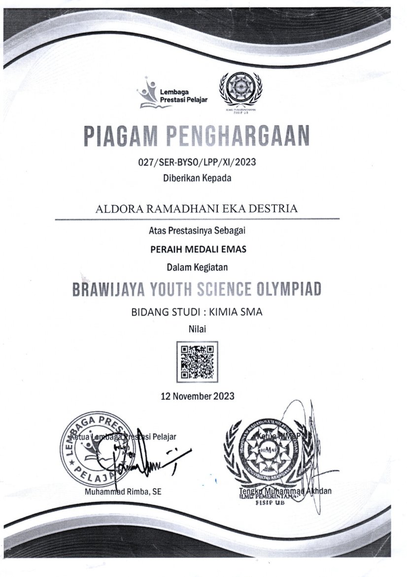 BRAWIJAYA YOUTH SCIENCE OLYMPIAD BIDANG KIMIA SMA