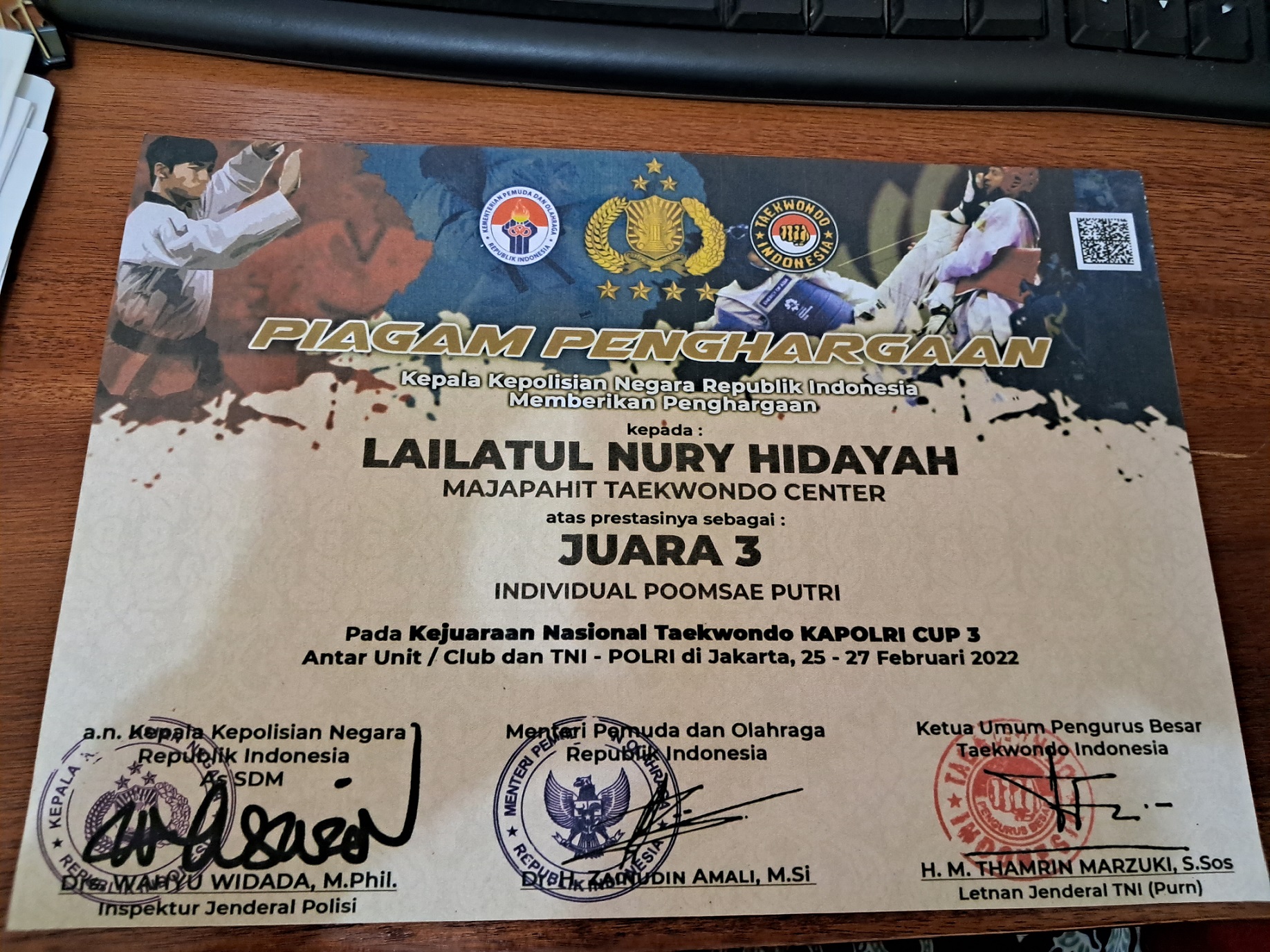 KEJUARAAN NASIONAL TAEKWONDO KAPOLRI CUP 3