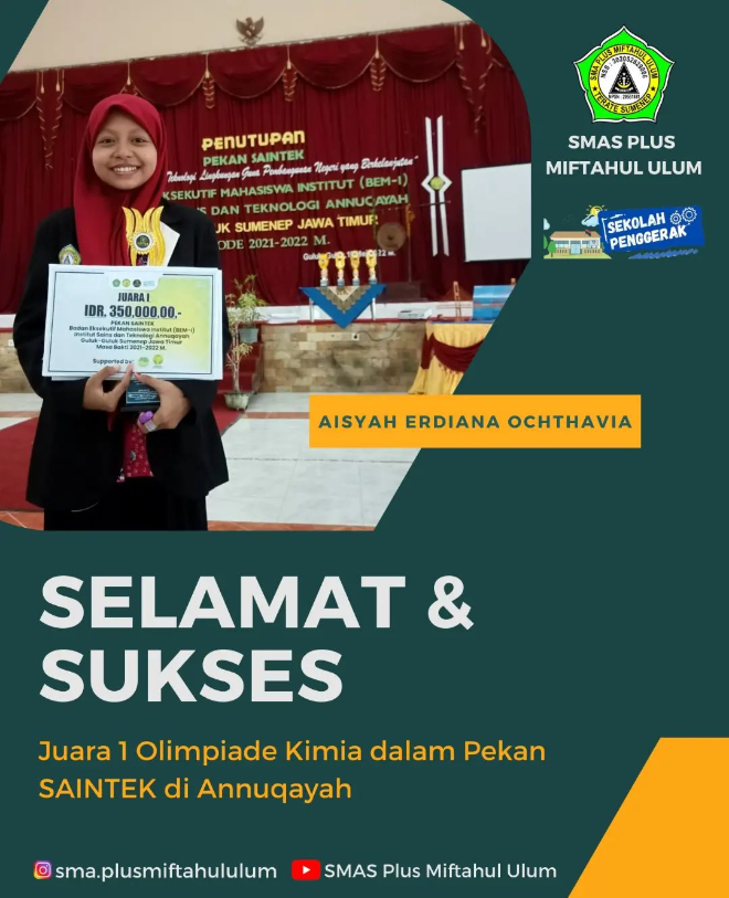 OLIMPIADE KIMIA SE KABUPATEN SUMENEP INSTITUT SAINS dan TEKNOLOGI ANUQAYYAH