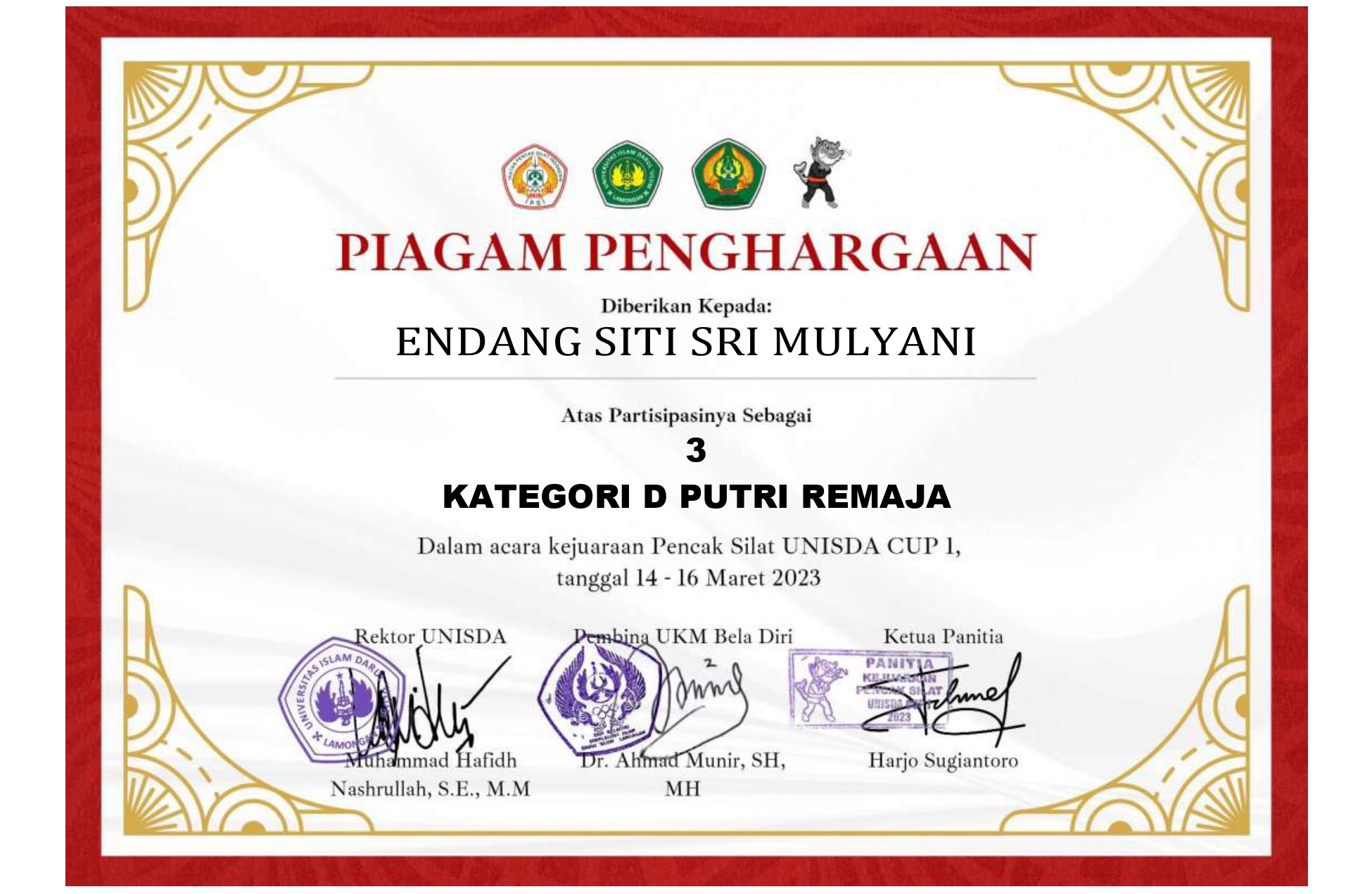 UNISDA CUP 1 TANDING KELAS D PUTRI