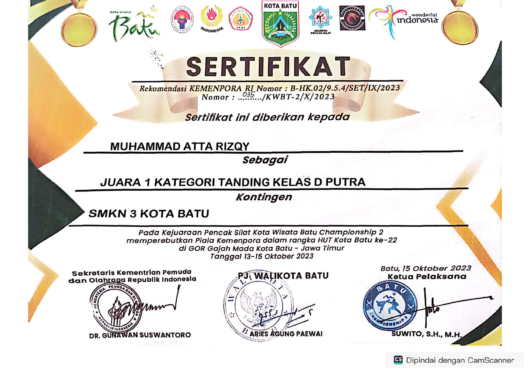 Kategori Tanding Kelas D Putra