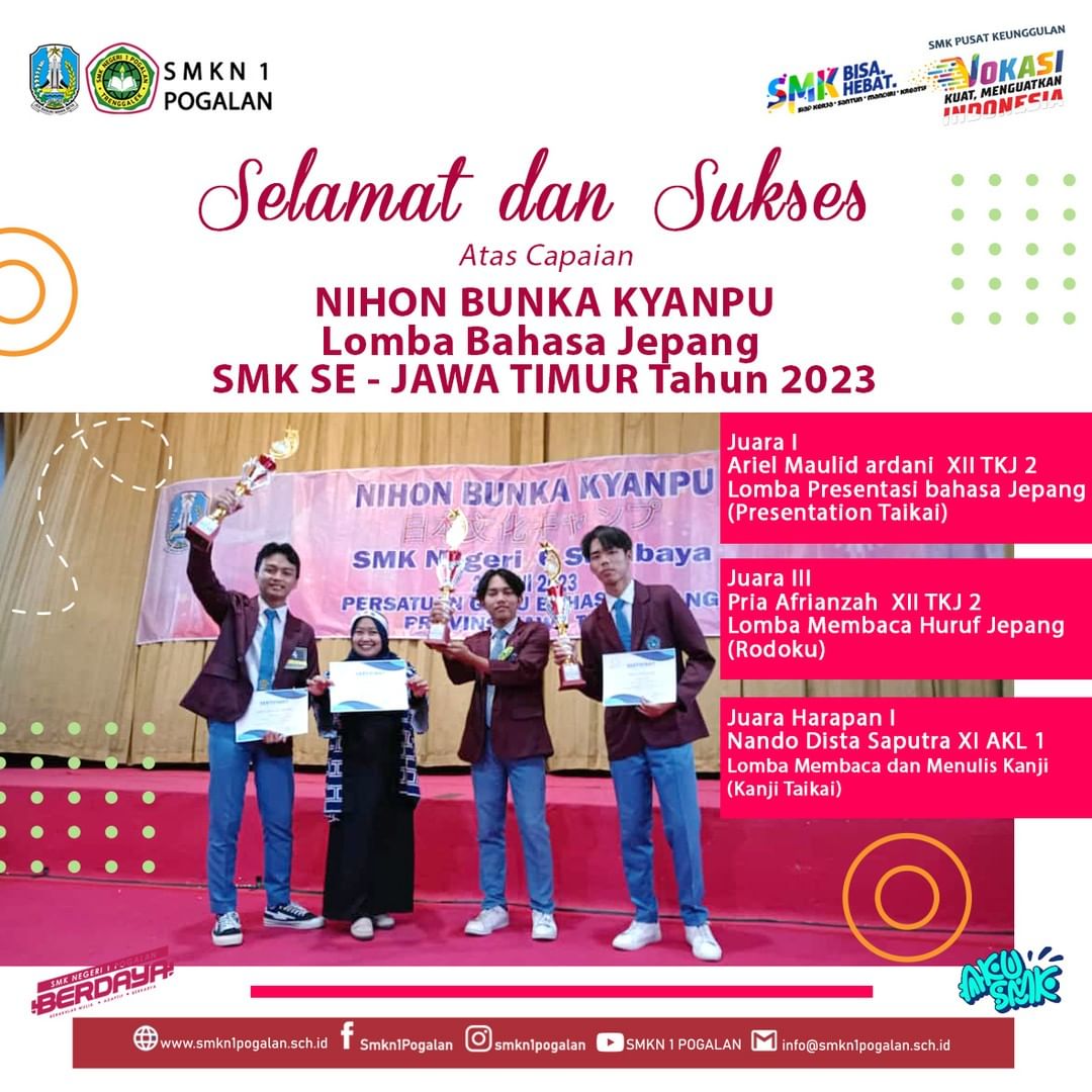 Juara I  Lomba Presentasi bahasa Jepang/ Presentation Taikai