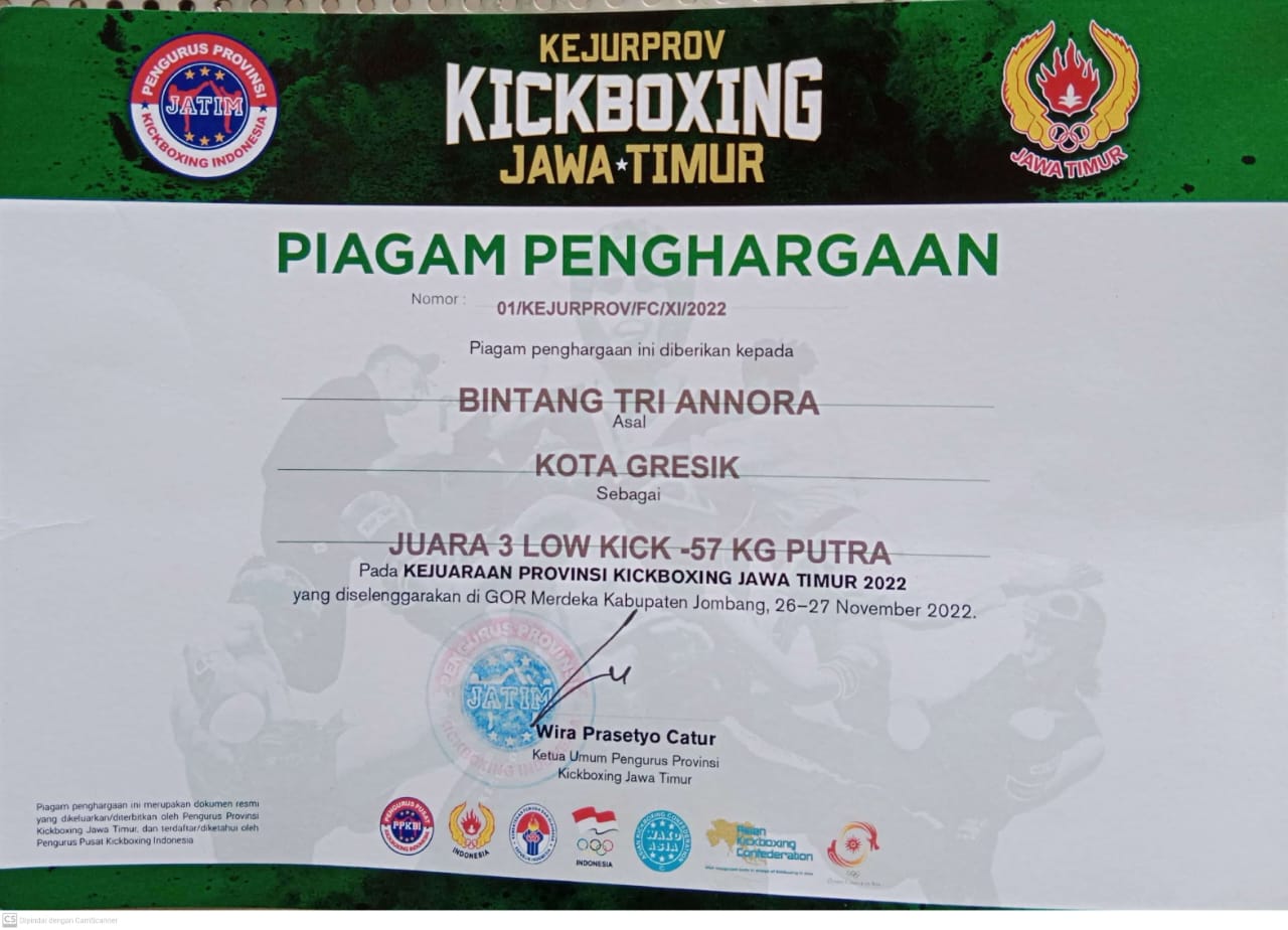  Kejuaraan provinsi Kickboxing jawa timur 2022 