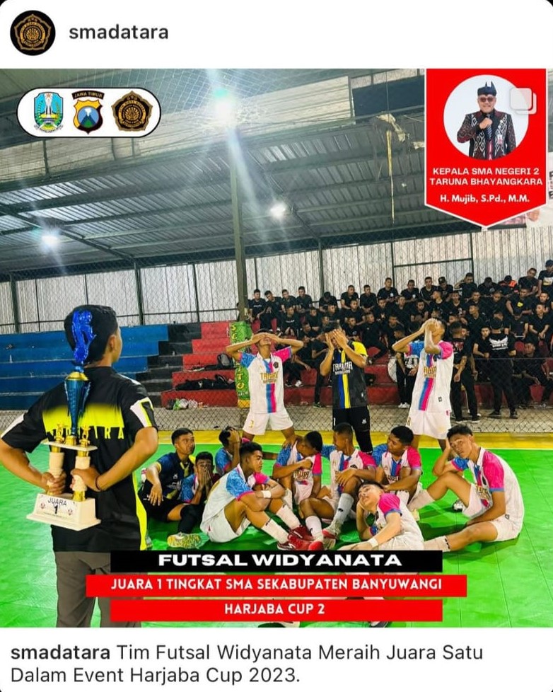 TIM FUTSAL WIDYANATA SMAN 2 TARUNA BHAYANGKARA JAWA TIMUR MERAIH JUARA 1 DALAM EVENT JARJABA CUP 2 - 2023 TINGKAT SMA KELAS 11 DAN 12