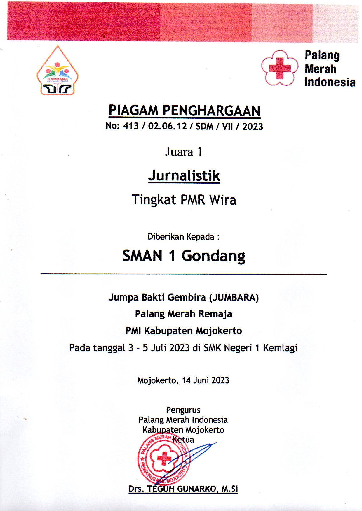 Jumpa Bhakti Gembira (Jumbara) Palang Merah Remaja Jurnalistik