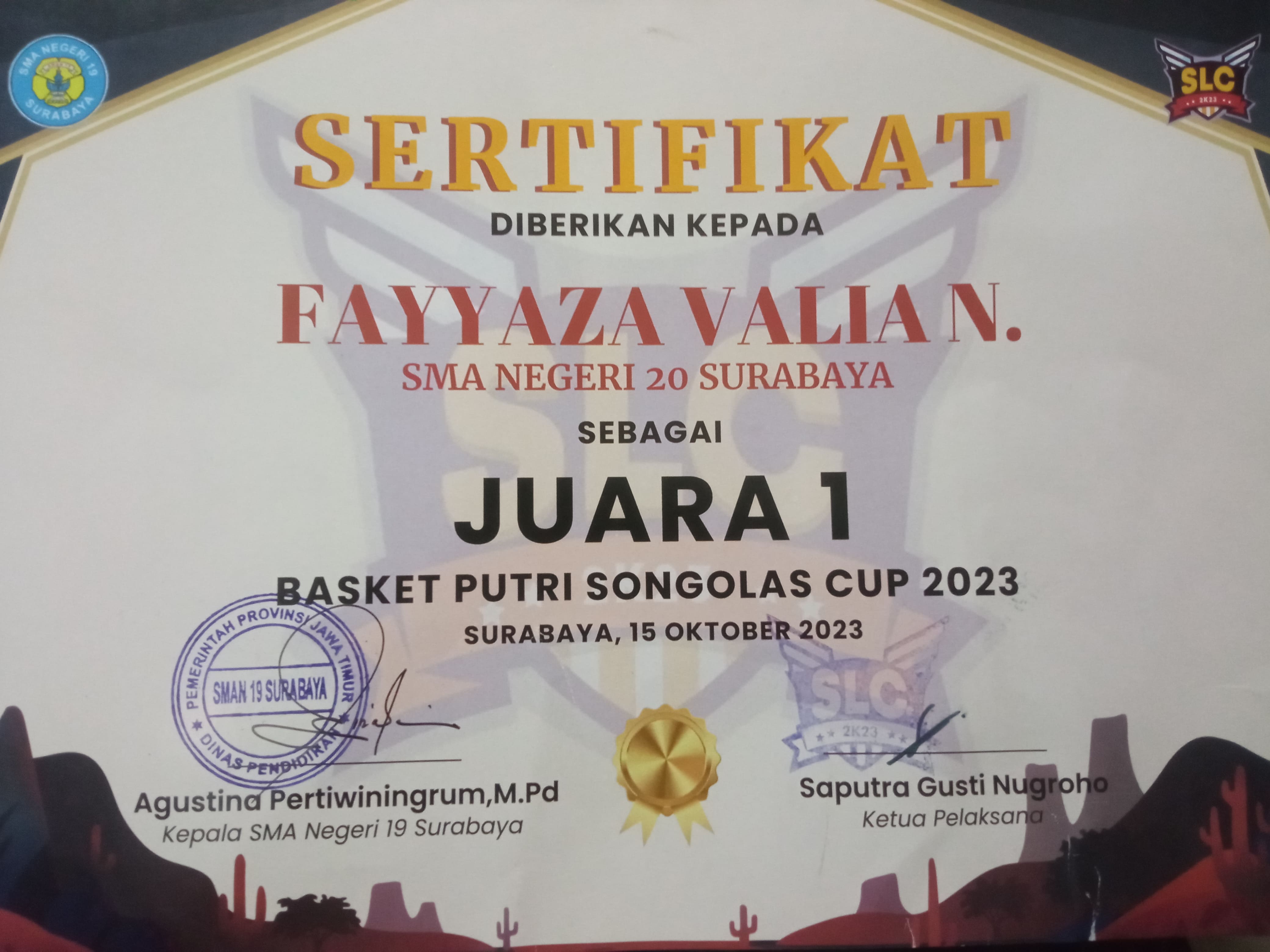 BASKET PUTRI TINGKAT SURABAYA DISELENGGARAKAN OLEH SMAN 19 SURABAYA TAHUN 2023