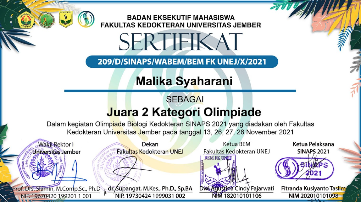 Olimpiade Biologi Kedokteran SINAPS 2021