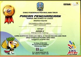 juara ke 2 Lomba Kompetensi Siswa Tingkat Propinsi JATIM bidang lomba Metrology Tahun 2023