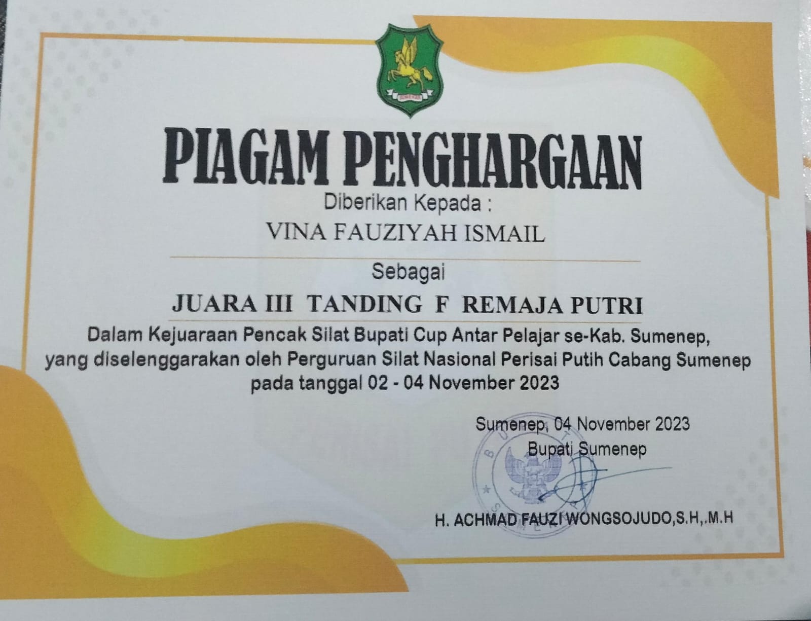 Kejuaraan Pencak Silat Bupati Cup Antar Pelajar