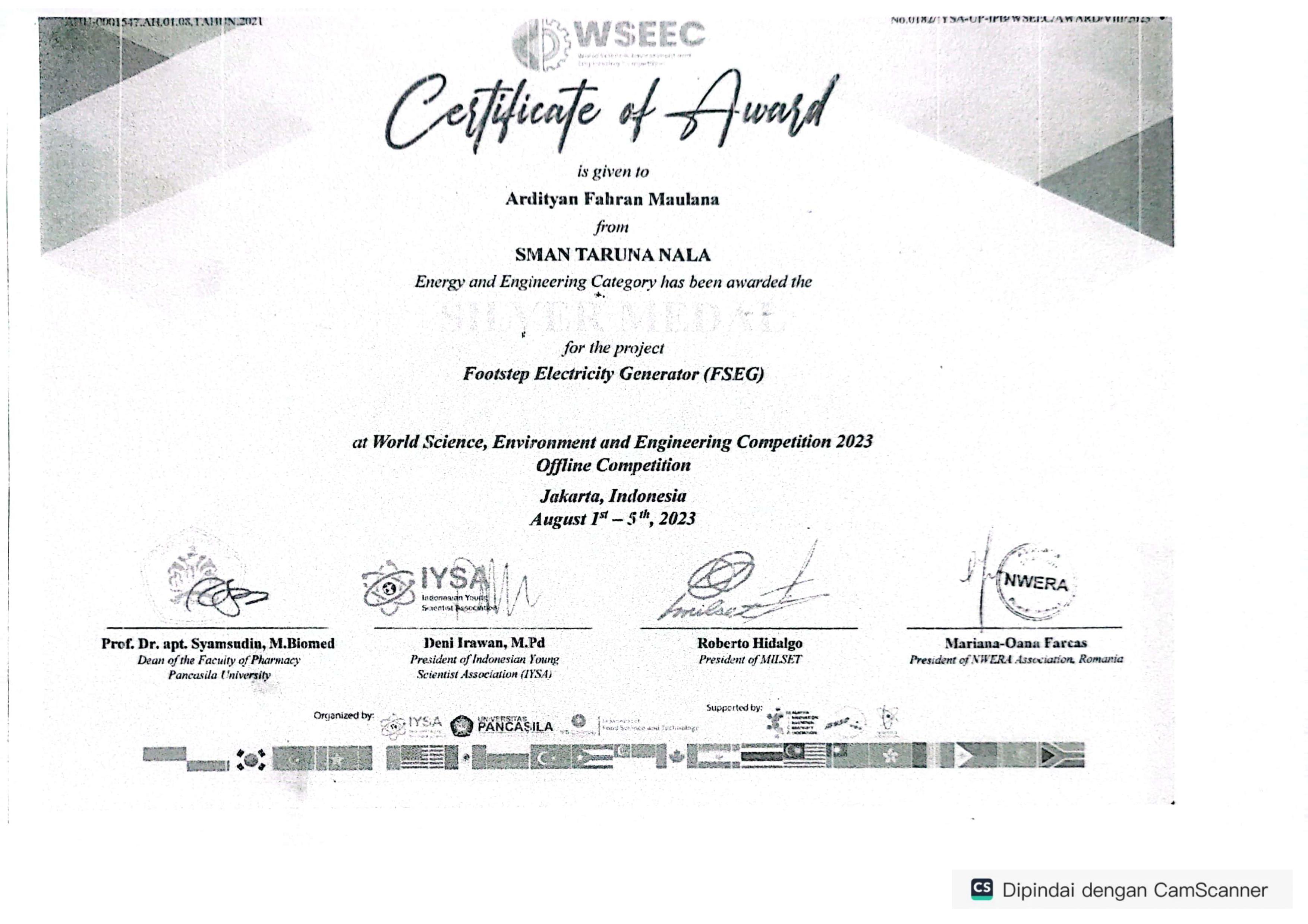 World Science, Environment and Engineering Competition 2023