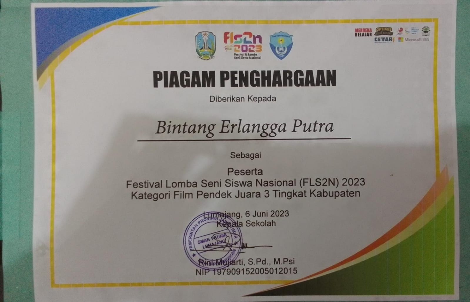 Festival Lomba Seni Siswa Nasional 2023 Kategori Film Pendek