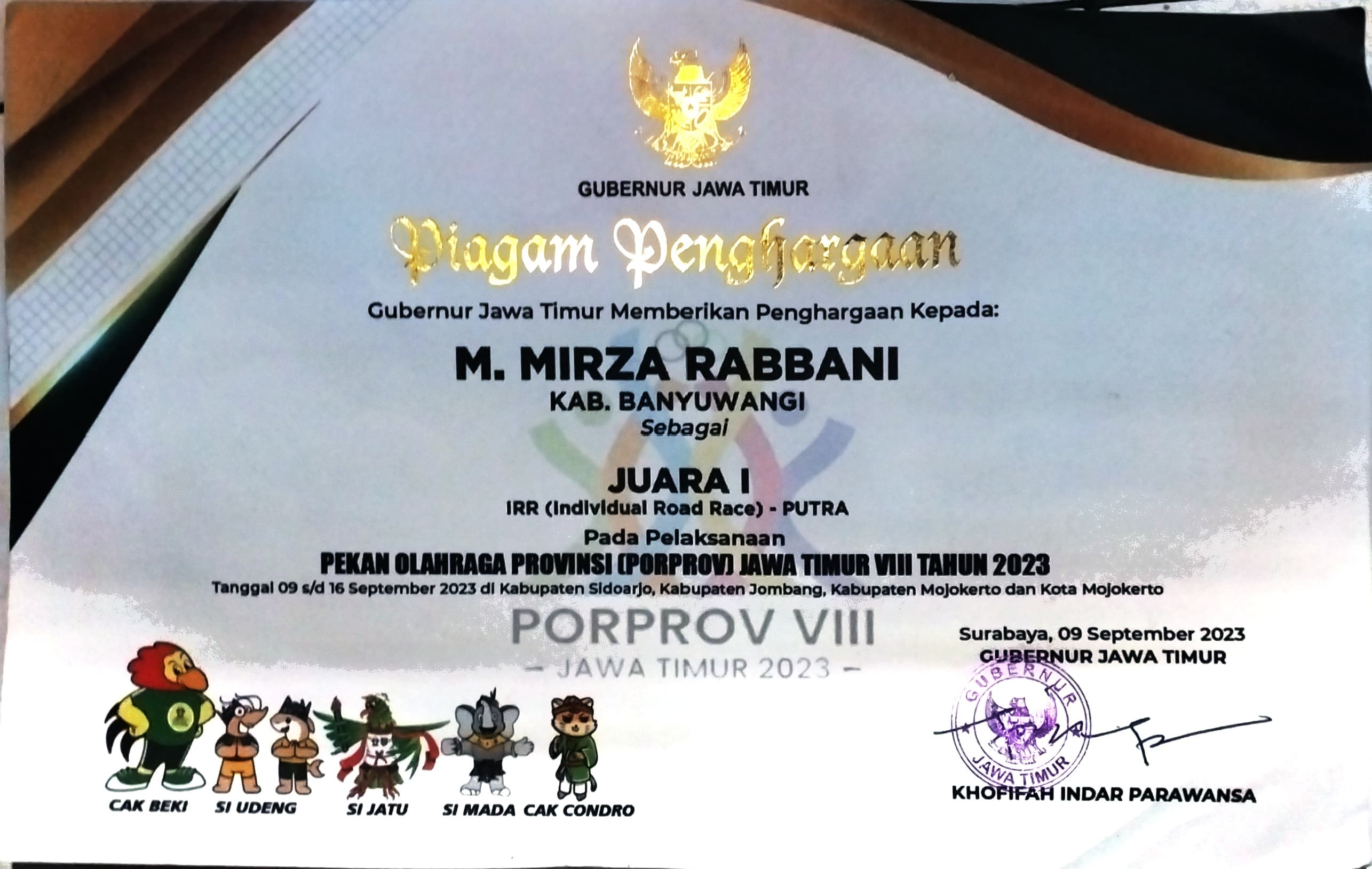 Individual Road Race Putra PORPROV Jatim VIII Tahun 2023