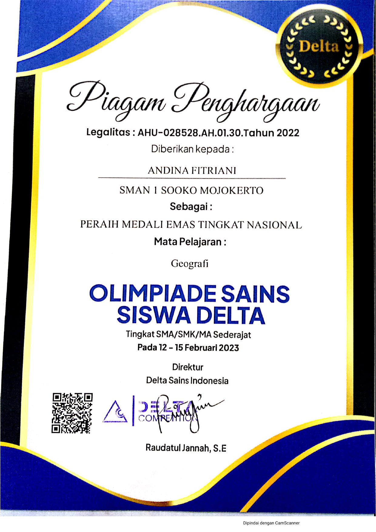 OLIMPIADE SAINS SISWA DELTA MATA PELAJARAN GEOGRAFI