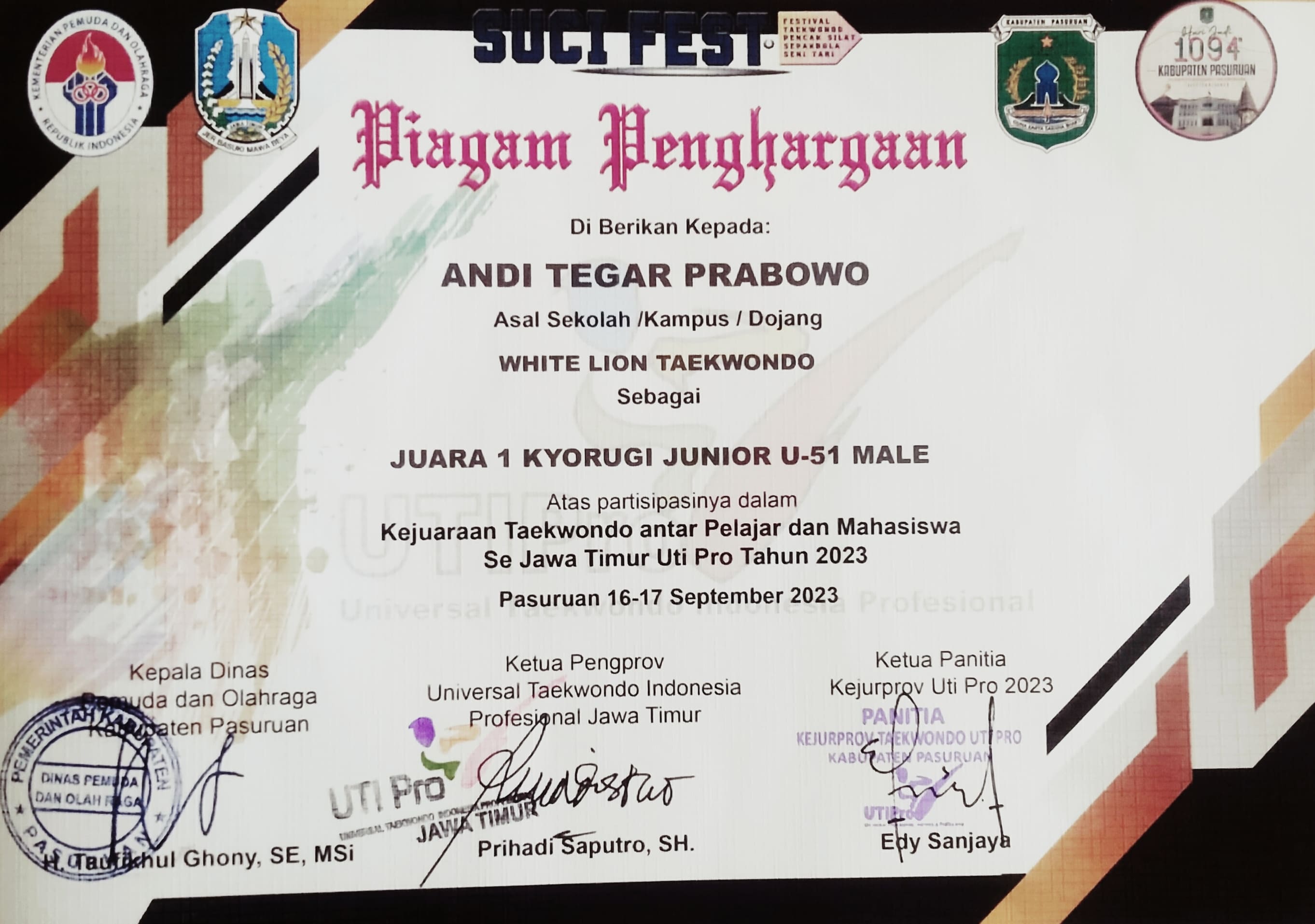 TAEKWONDO PORPROV JATIM